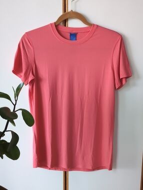 Kit and Ace Classic Viscose Crew Short Sleeve Tee S Salmon Pink